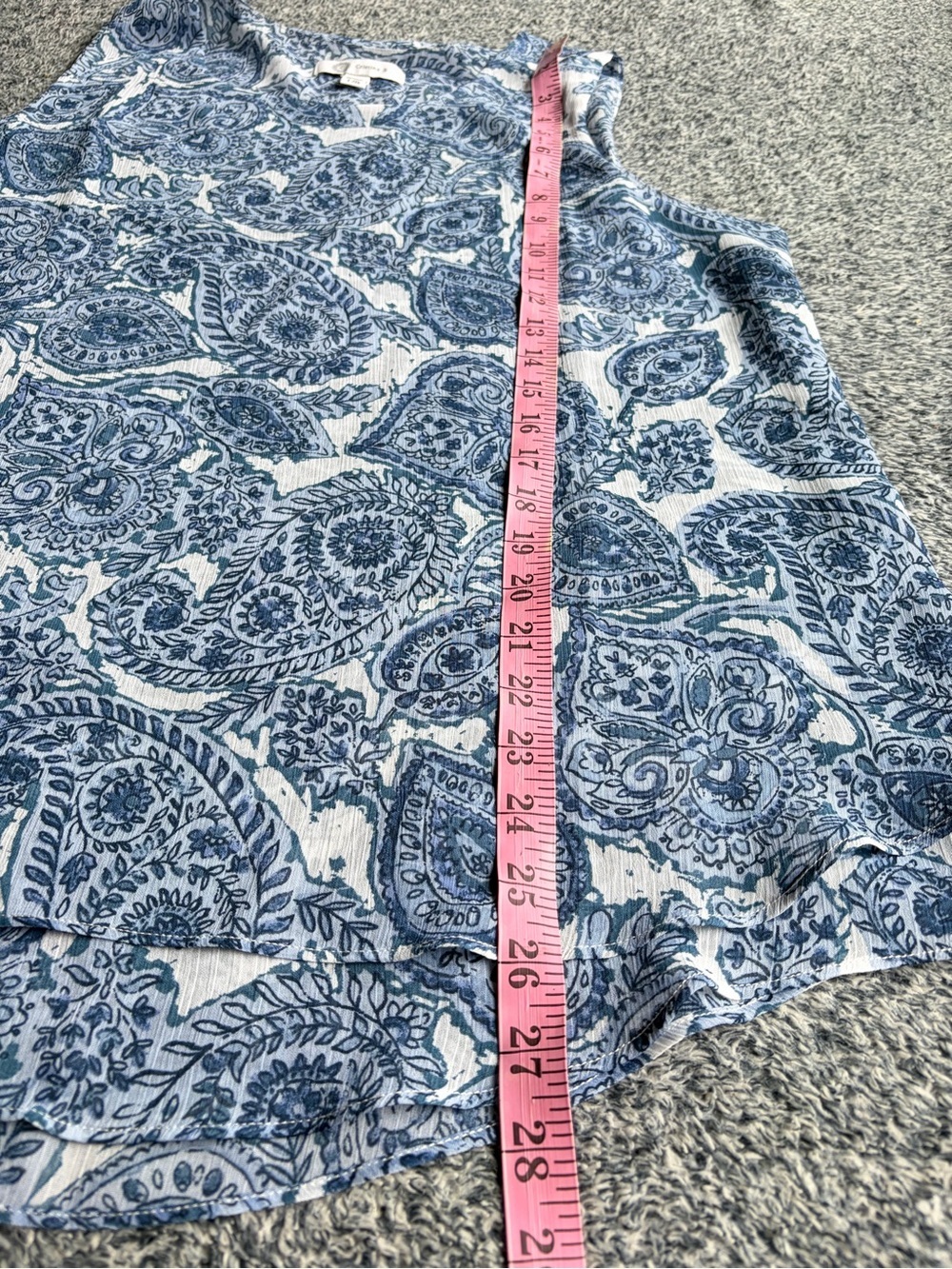 Christina Blue Paisley Notch-Neck Sleeveless Camisole - Picture 11 of 11